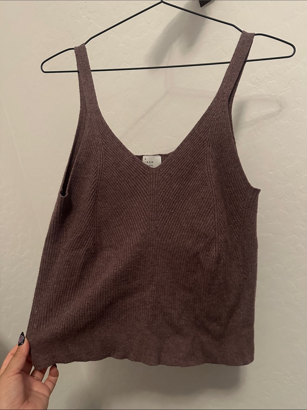 a new day Plum V-Neck Knit Tank Top